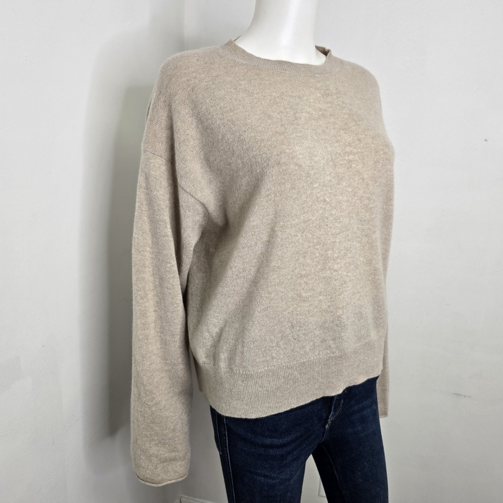 Sofie D'Hoore Merril 100% Cashmere Crop Knit Sweater Oatmeal Size M Oversized - Picture 4 of 8